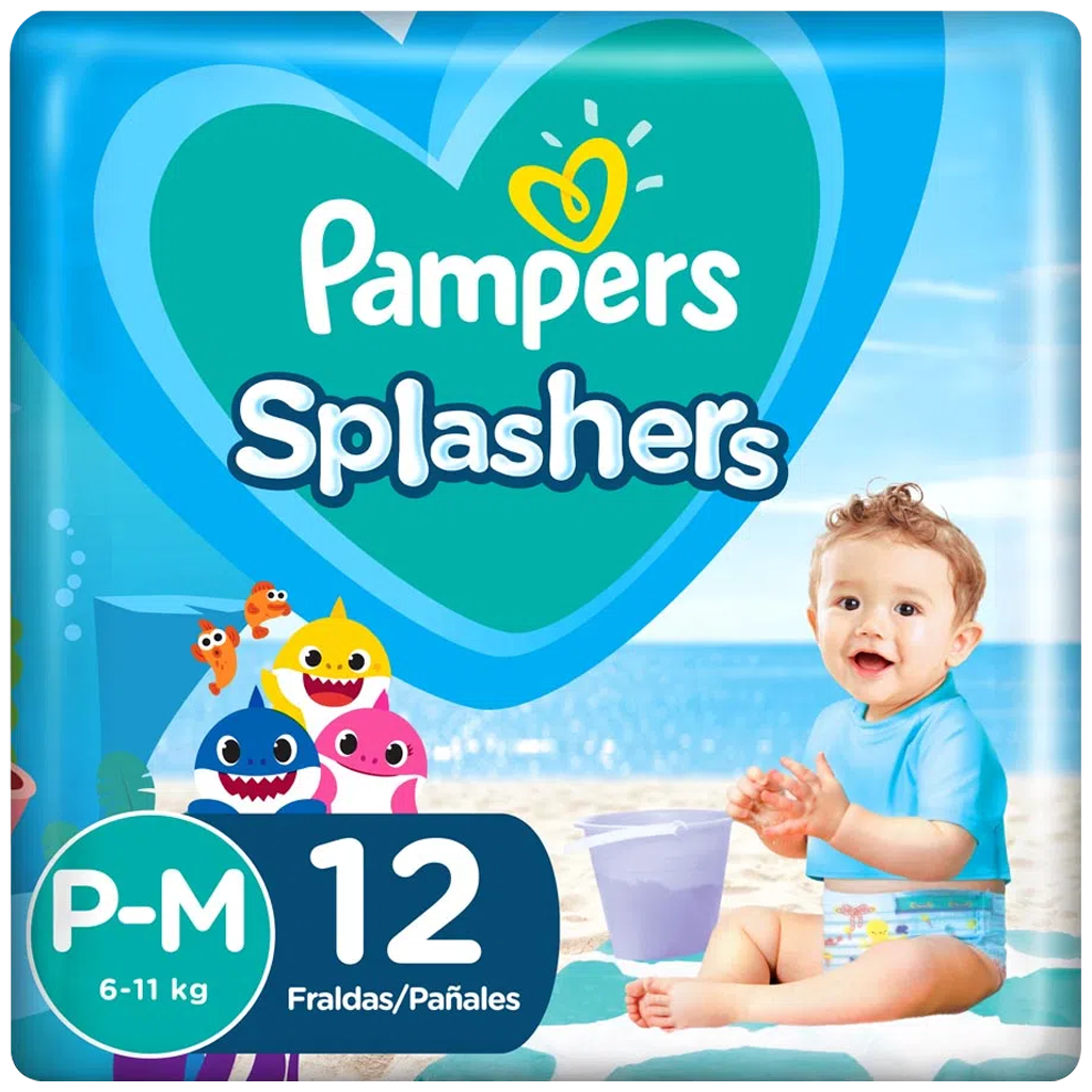 PAÑAL SPLASHERS BABY SHARK P-M