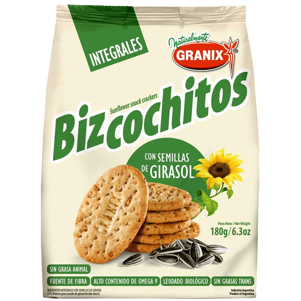 BIZCOCHOS INTEGRALES CON GIRASOL