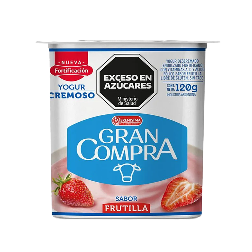YOGUR CREMOSO DESCREMADO FRUTILLA